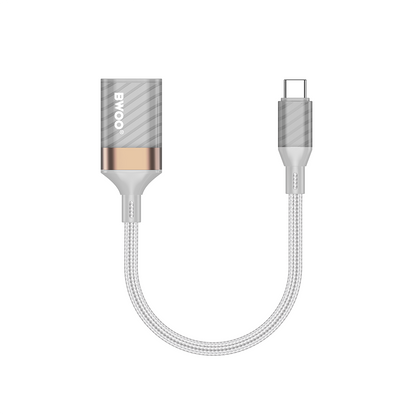 Adaptor OTG USB-C - USB-A BWOO BZ69, Sivi