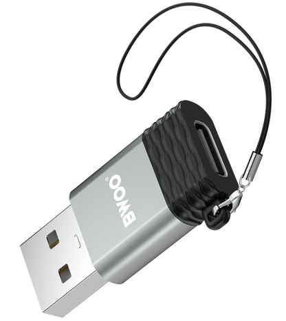 USB-C - USB-A Adapter za prenos podataka i punjenje BWOO BZ-38, Siva