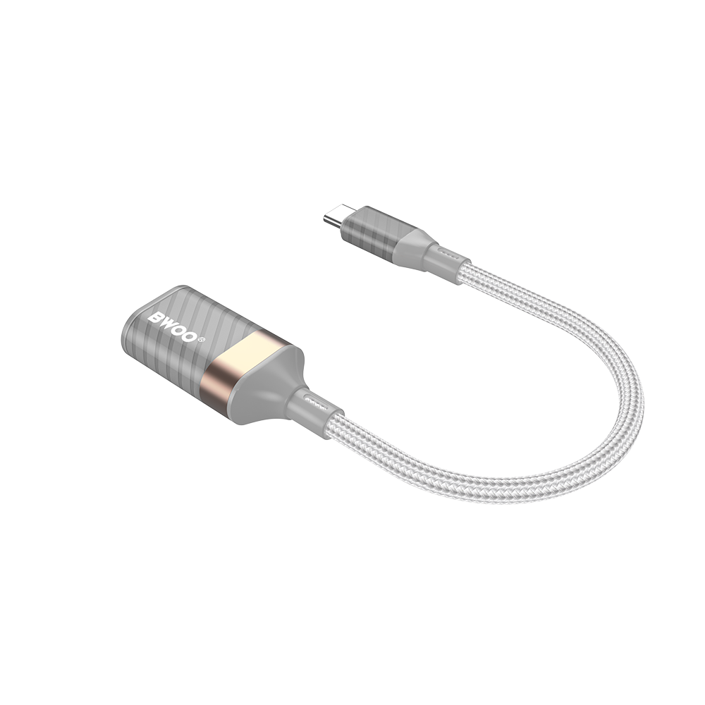 Adaptor OTG USB-C - USB-A BWOO BZ69, Sivi