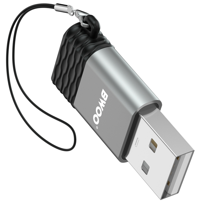 USB-C - USB-A Adapter za prenos podataka i punjenje BWOO BZ-38, Siva