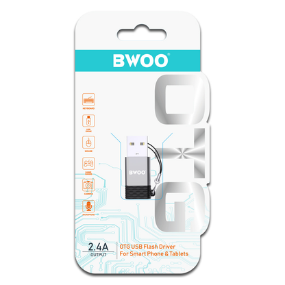 USB-C - USB-A Adapter za prenos podataka i punjenje BWOO BZ-38, Siva
