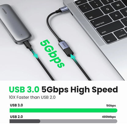 OTG adapter USB-C - USB-A UGREEN US378 (70889), Siva