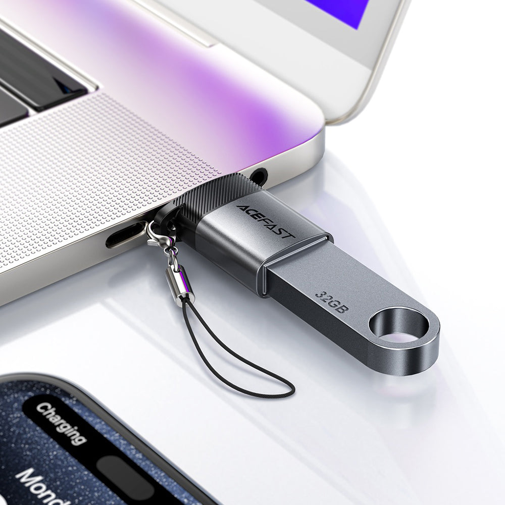 Adaptor OTG USB-C - USB-A Acefast J7, Sivi