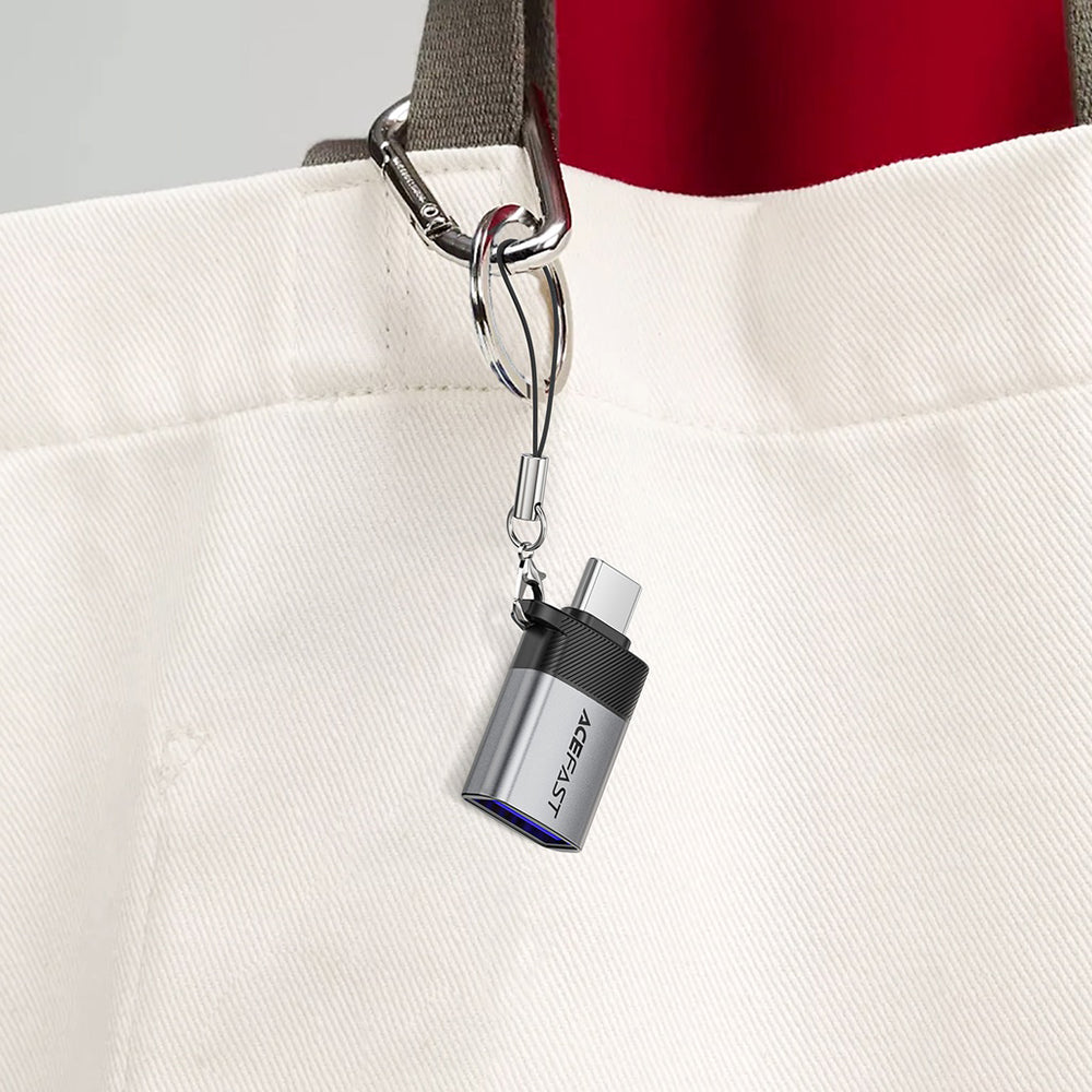 Adaptor OTG USB-C - USB-A Acefast J7, Sivi