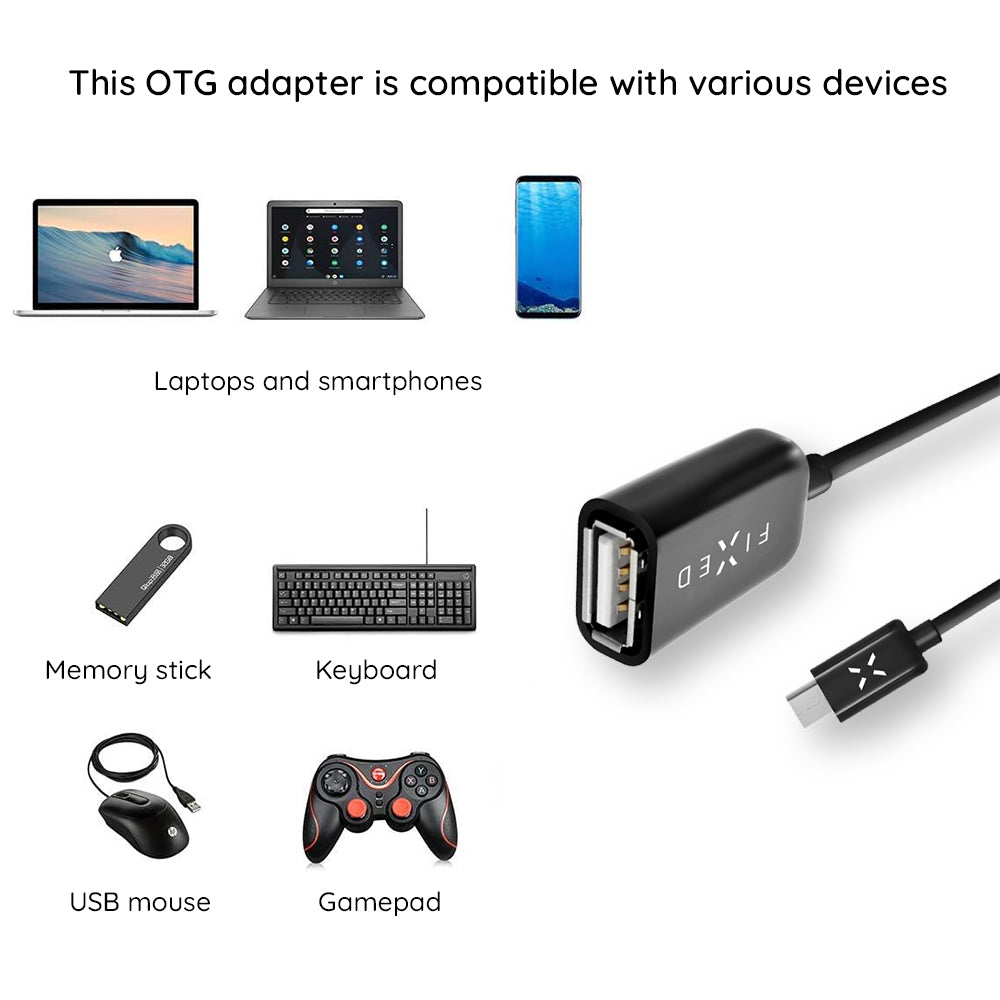 Adaptor OTG USB-C - USB-A Fixed, Crni
