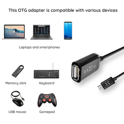 Adaptor OTG USB-C - USB-A Fixed, Crni
