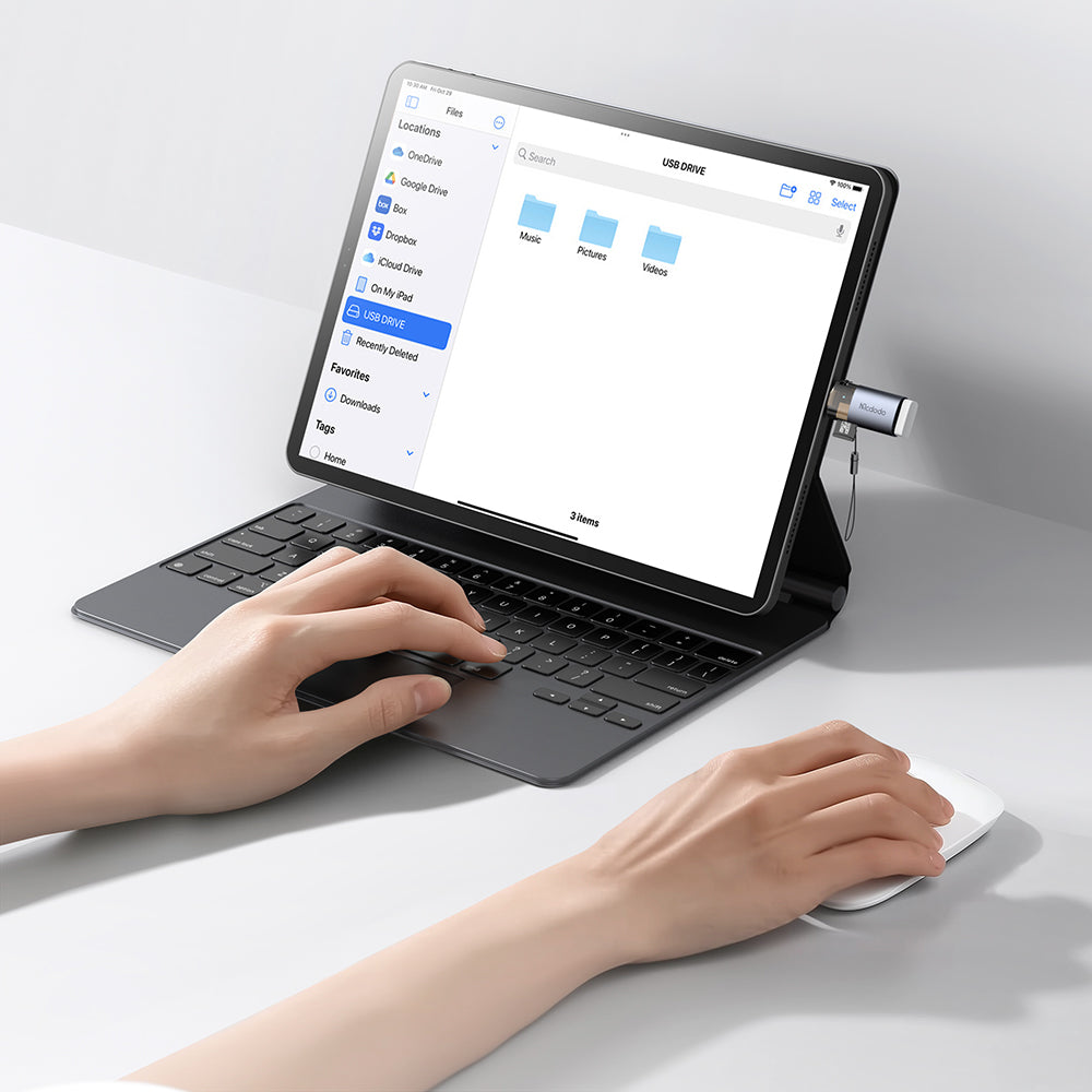 Čitač kartica USB-C McDodo OT-7600, USB-A (OTG) - microSD, Crni