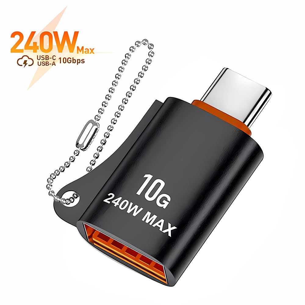 Adaptor OTG USB-C - USB-A Techsuit A1 HyperPort, Crni Narandžasti