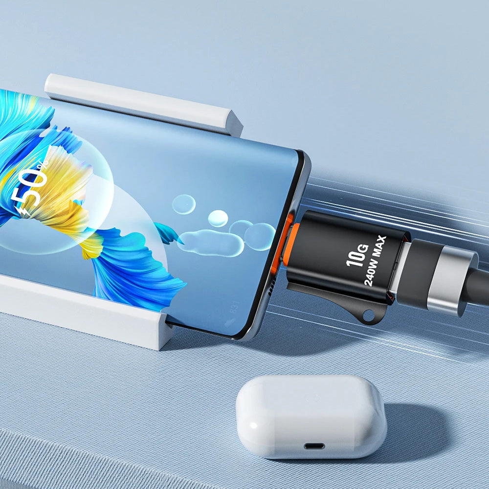 Adaptor OTG USB-C - USB-A Techsuit A1 HyperPort, Crni Narandžasti