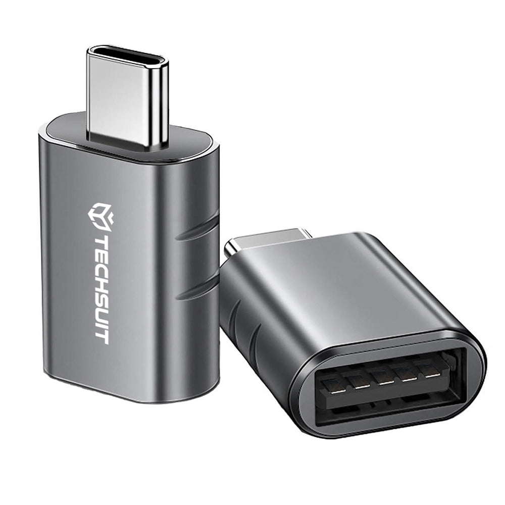 Adaptor OTG USB-C - USB-A Techsuit A10 SlateVolt, Sivi