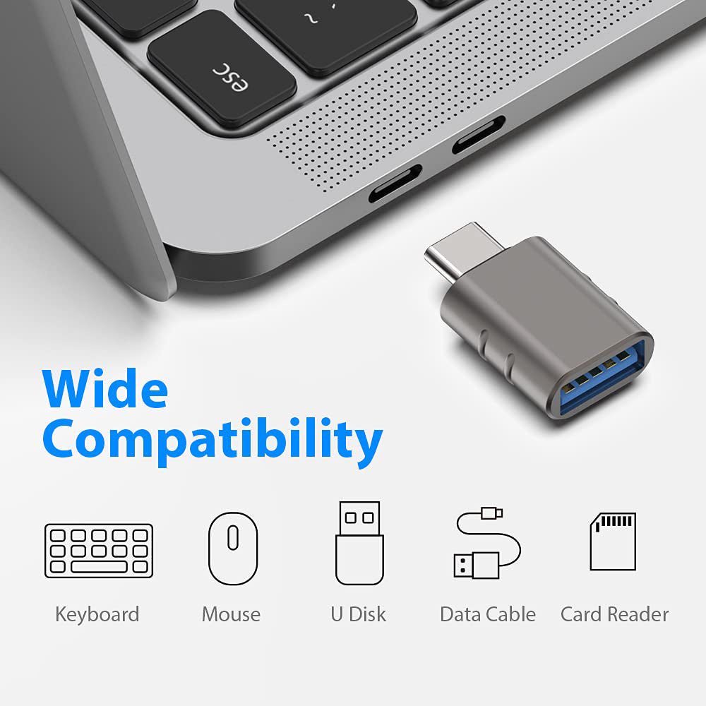 Adaptor OTG USB-C - USB-A Techsuit A10 SlateVolt, Sivi