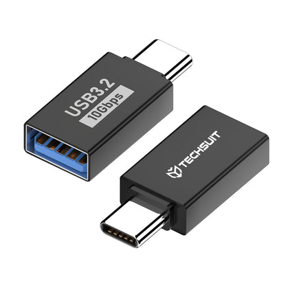 Adaptor OTG USB-C - USB-A Techsuit A14 AluCoreX, Crni