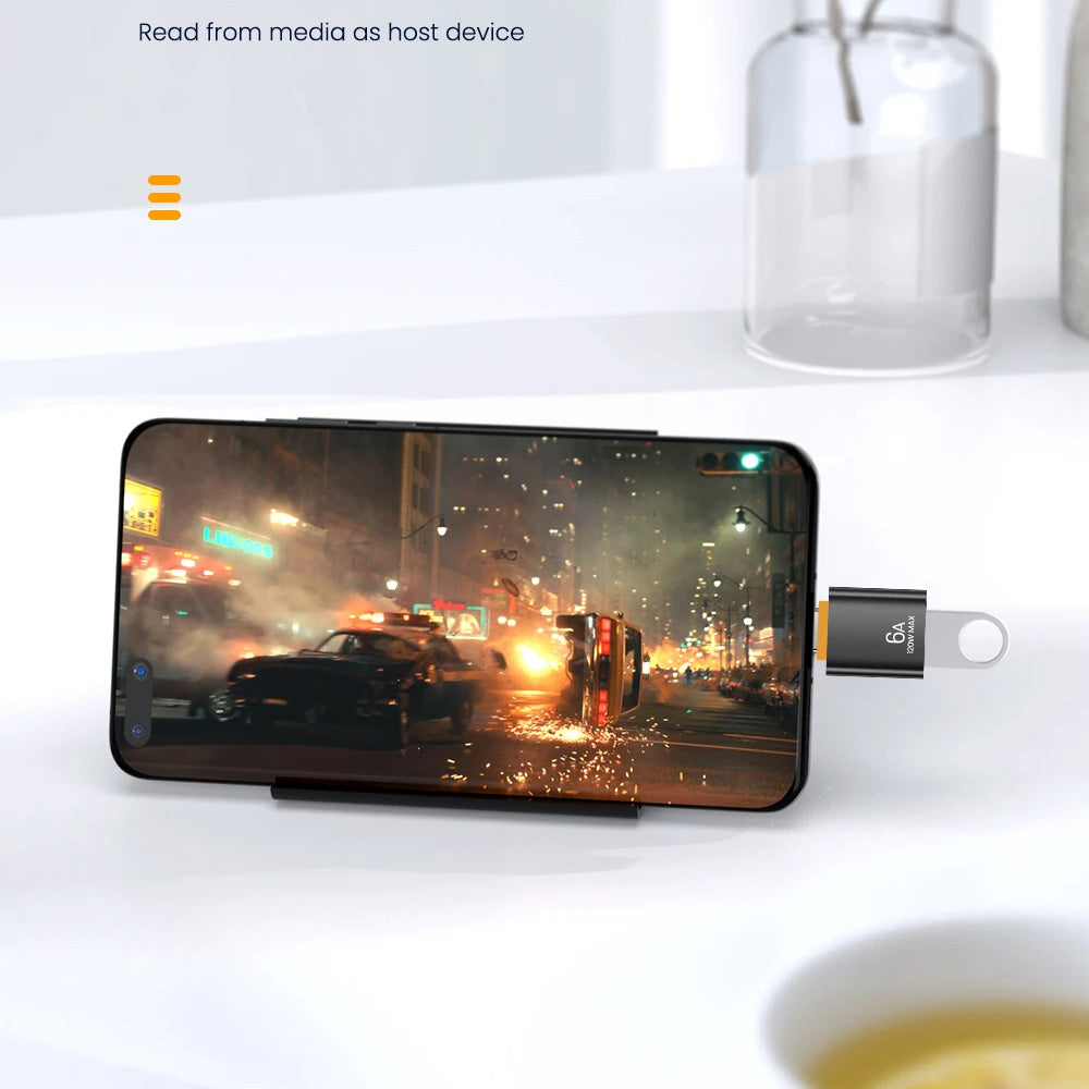 Adaptor OTG USB-C - USB-A Techsuit A2 HyperPort, Crni Narandžasti