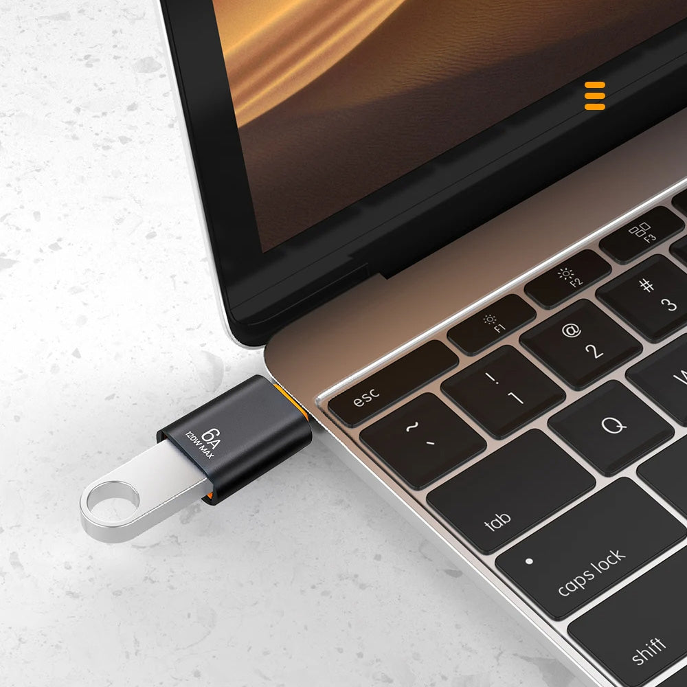 Adaptor OTG USB-C - USB-A Techsuit A2 HyperPort, Crni Narandžasti
