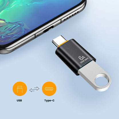 Adaptor OTG USB-C - USB-A Techsuit A2 HyperPort, Crni Narandžasti