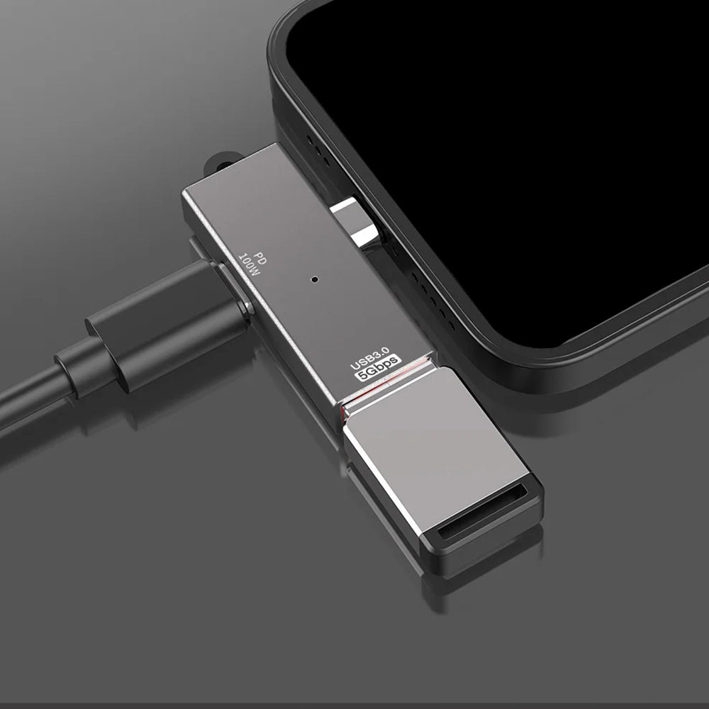 Adaptor OTG USB-C - USB-A Techsuit A21, Sivi