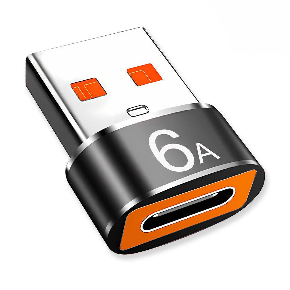 Adapter za podatke i punjenje USB-C - USB-A Techsuit A4 HyperPort, Crno-Narandžasti