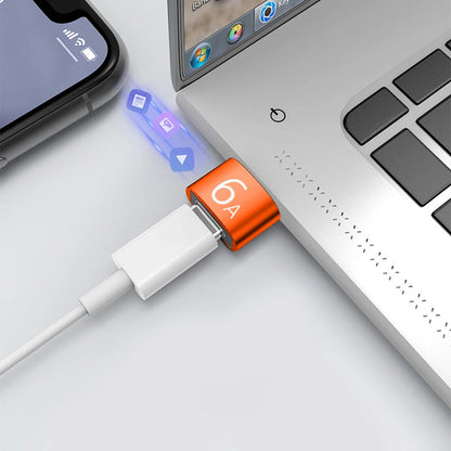 Adapter za podatke i punjenje USB-C - USB-A Techsuit A4 HyperPort, Crno-Narandžasti
