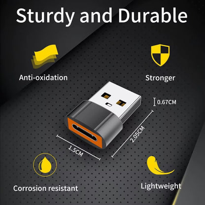 Adapter za podatke i punjenje USB-C - USB-A Techsuit A4 HyperPort, Crno-Narandžasti