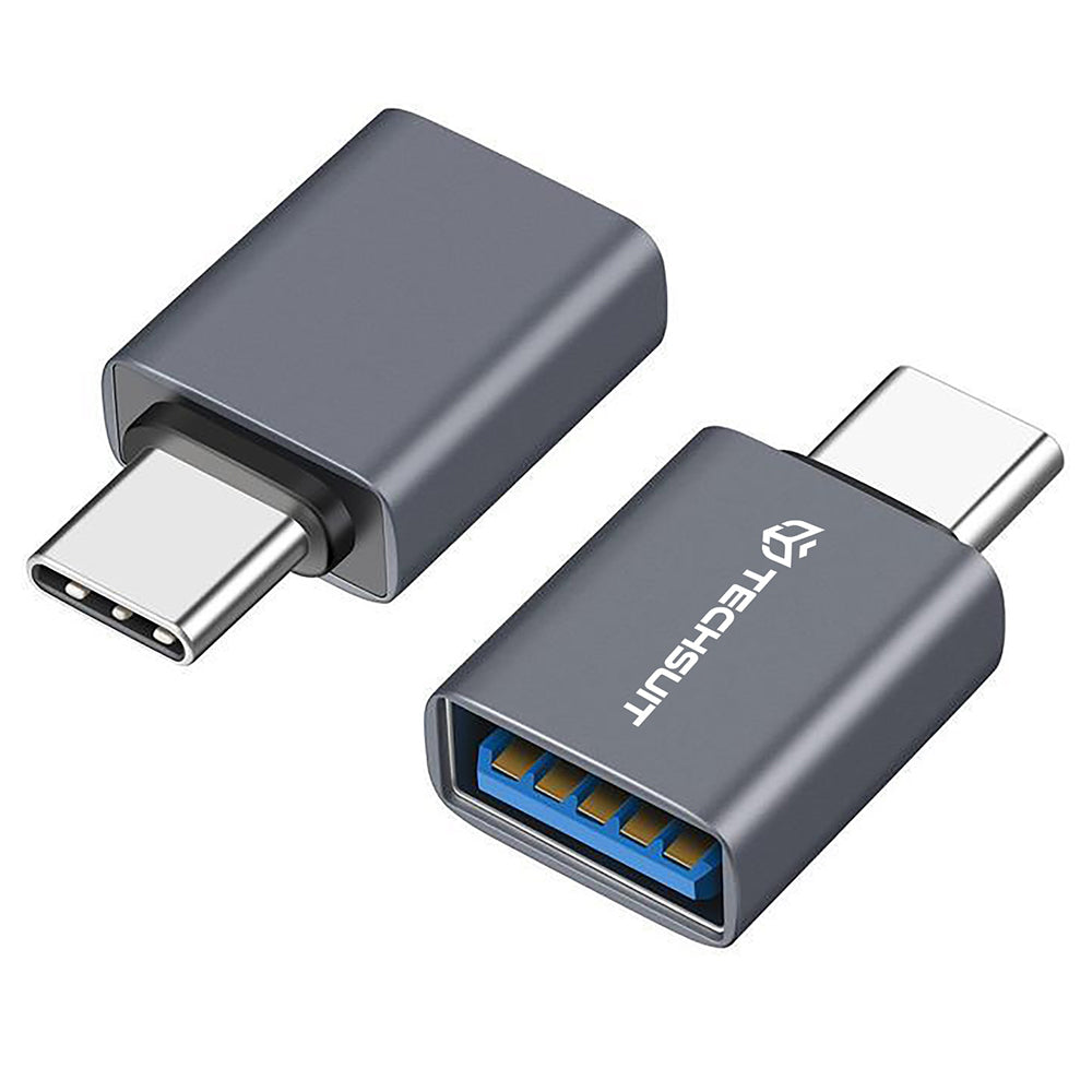 Adaptor OTG USB-C - USB-A Techsuit A8 SlateVolt, Sivi