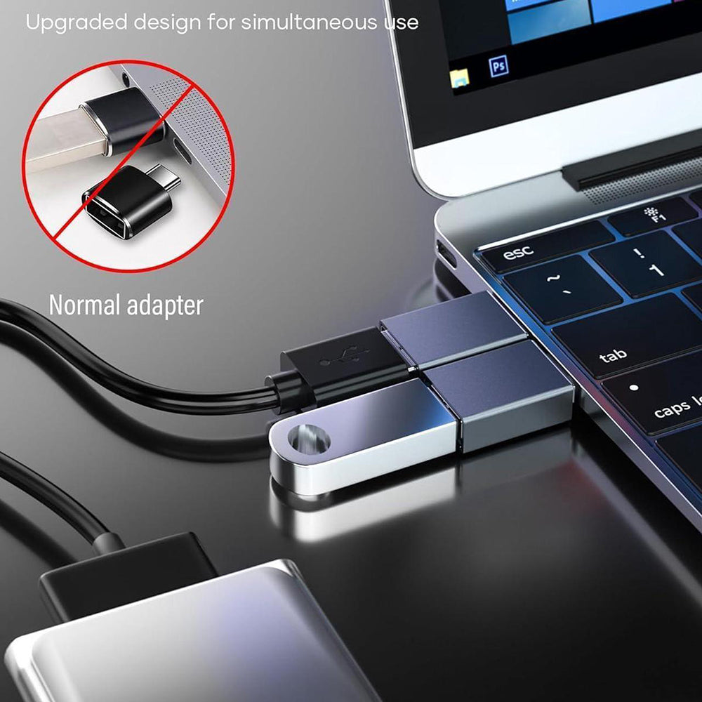 Adaptor OTG USB-C - USB-A Techsuit A8 SlateVolt, Sivi