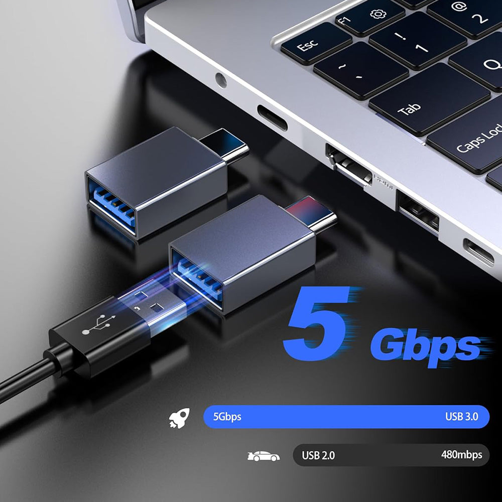 Adaptor OTG USB-C - USB-A Techsuit A8 SlateVolt, Sivi