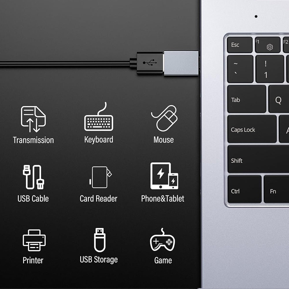 Adaptor OTG USB-C - USB-A Techsuit A8 SlateVolt, Sivi