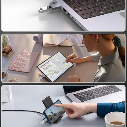 Adaptor OTG USB-C - USB-A Techsuit A8 SlateVolt, Sivi