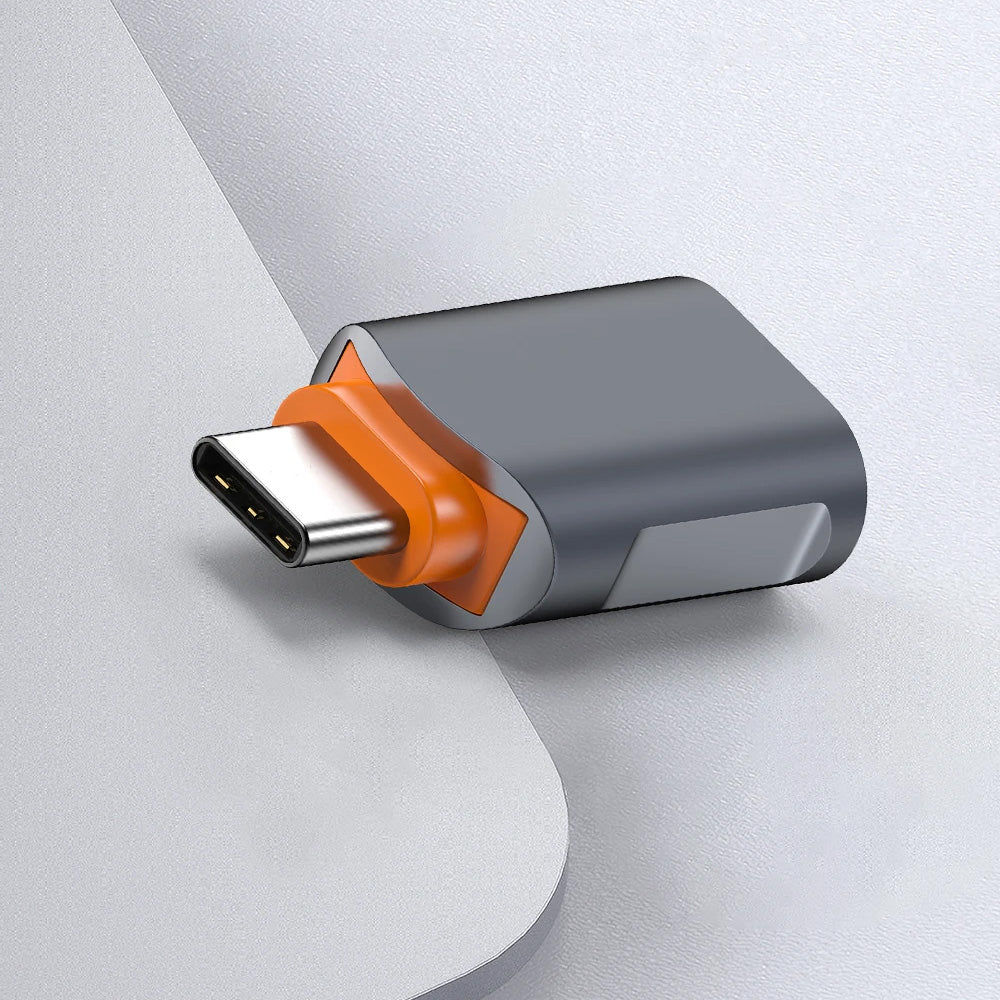Adaptor OTG USB-C - USB-A Techsuit A9 SlateVolt, Sivi Narandžasti