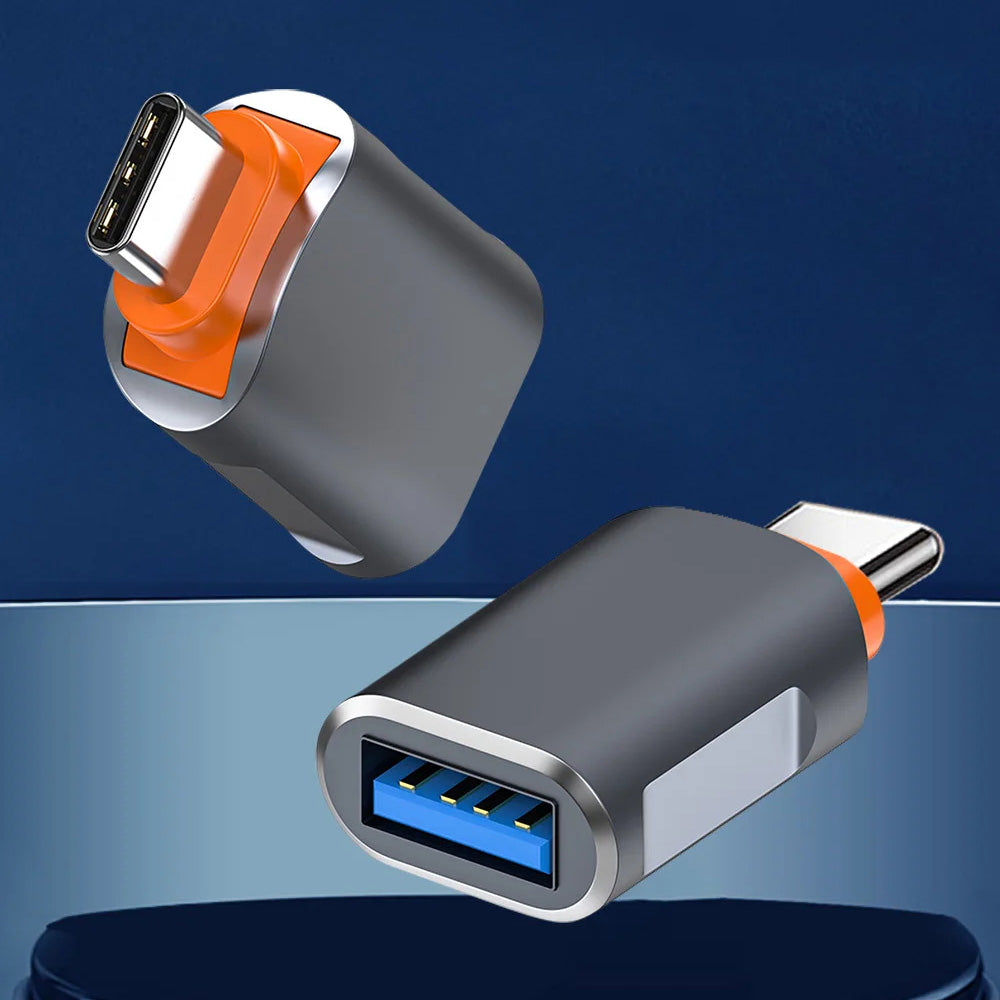 Adaptor OTG USB-C - USB-A Techsuit A9 SlateVolt, Sivi Narandžasti