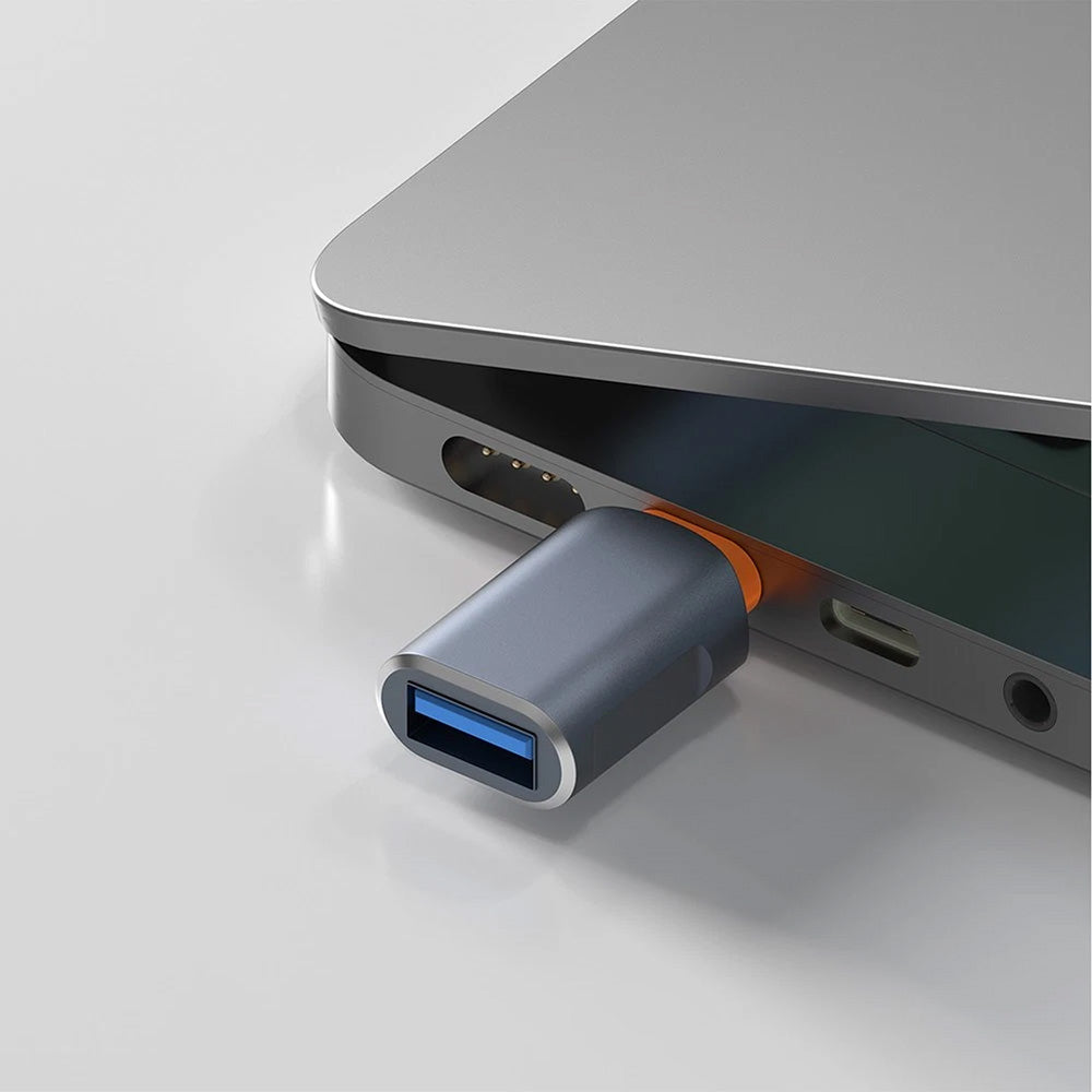 Adaptor OTG USB-C - USB-A Techsuit A9 SlateVolt, Sivi Narandžasti