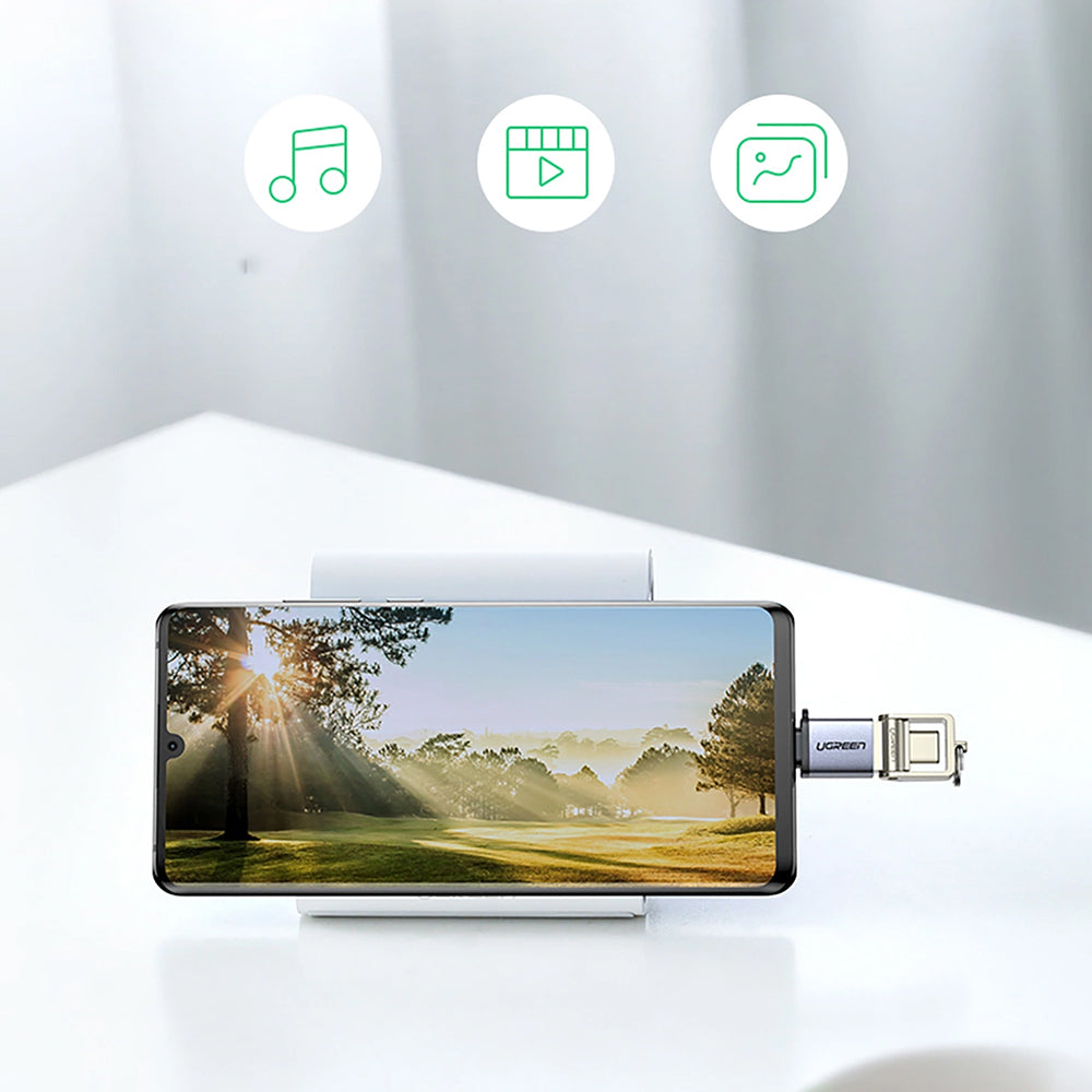 Adaptor OTG USB-C - USB-A UGREEN US270 (50283), Sivi