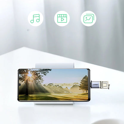Adaptor OTG USB-C - USB-A UGREEN US270 (50283), Sivi