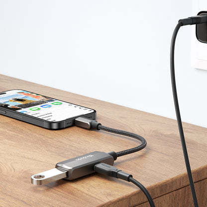 Adaptor OTG USB-C - USB-A / USB-C McDodo CA-2830, Sivi