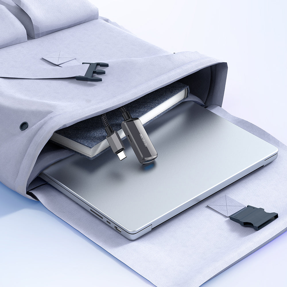 Adaptor OTG USB-C - USB-A / USB-C McDodo CA-2830, Sivi