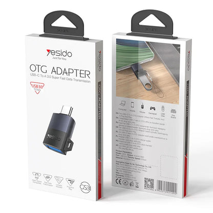 Adaptor OTG USB-C - USB-A Yesido GS31, Sivi