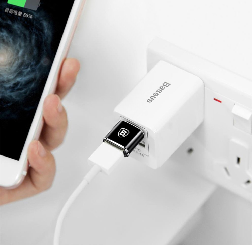 OTG Adapter USB-C - USB-A Baseus, Crni CATOTG-01