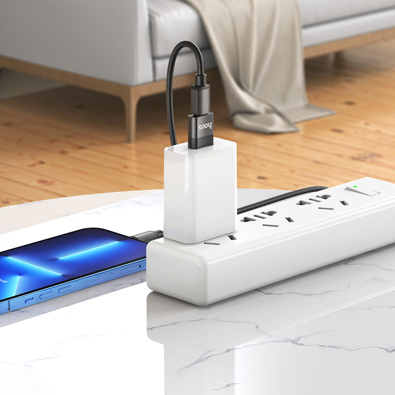 Adapter za Prijenos Podataka i Punjenje USB-C - USB-A HOCO UA17, Crni