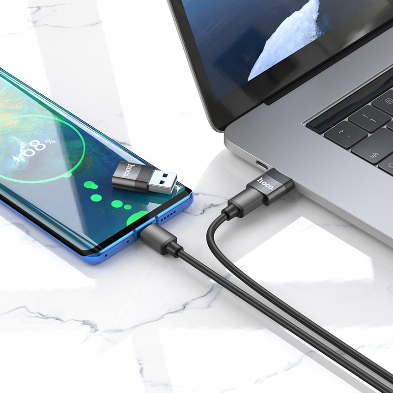 Adapter za Prijenos Podataka i Punjenje USB-C - USB-A HOCO UA17, Crni