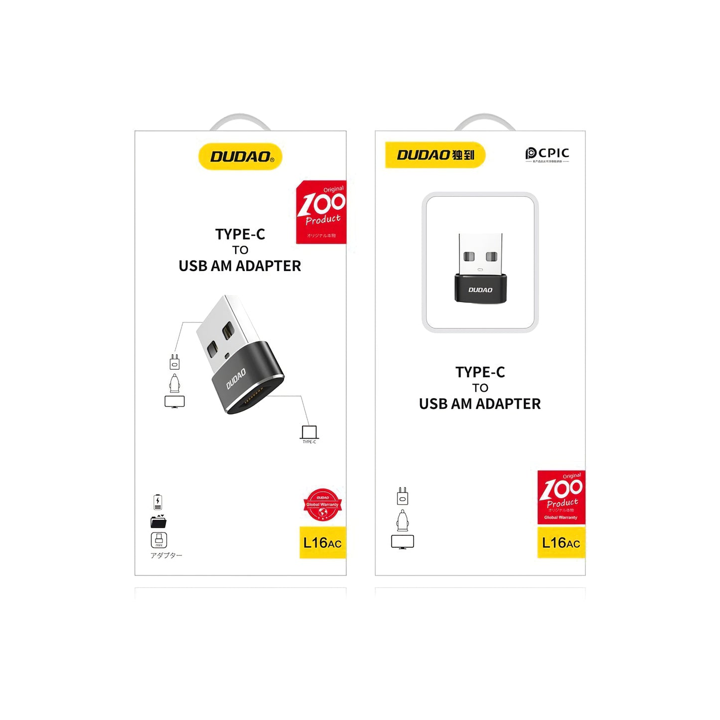 Adapter za Prenos Podataka i Punjenje USB-C - USB-A Dudao L16AC, Crni