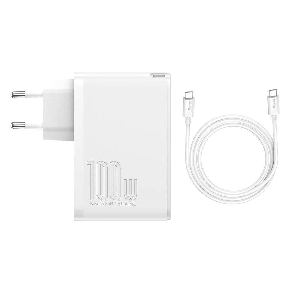 Punjač Baseus GaN2 Pro, 100W, 3A, 2 x USB-A - 2 x USB-C, Bijeli CCGAN2P-L02