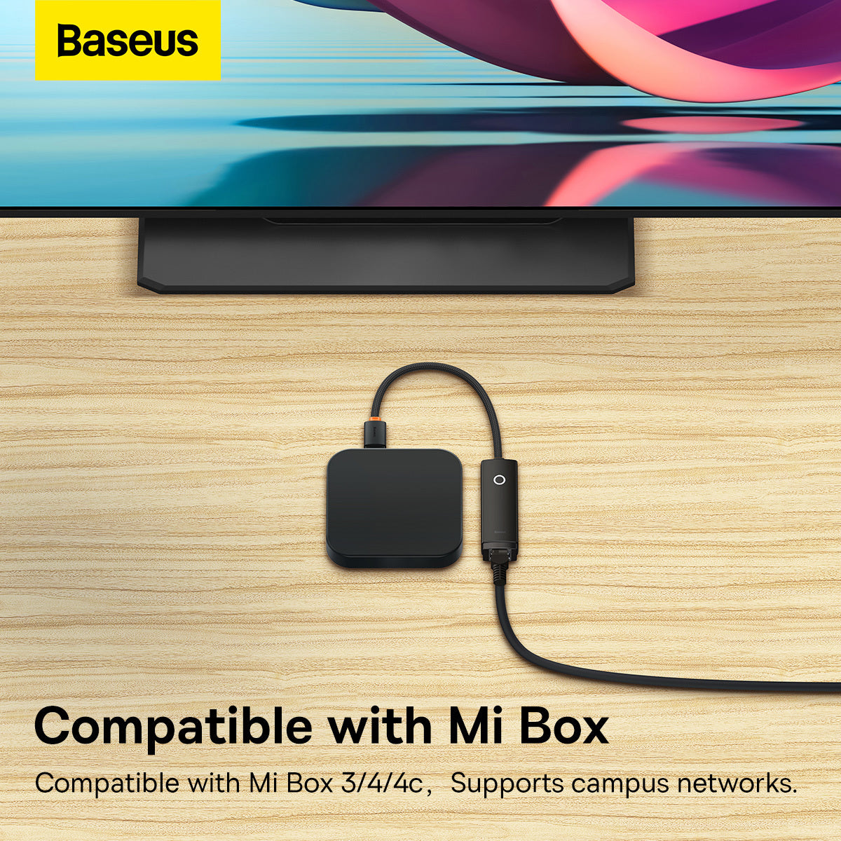 Mrežna ploča Baseus Lite, USB-C - RJ45, Crna WKQX000301