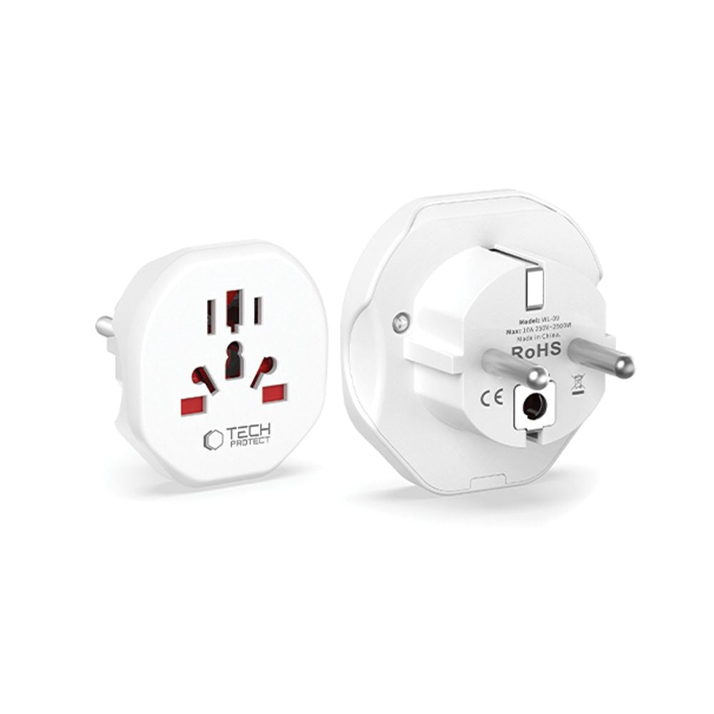 Adapter za mrežu Tech-Protect US / UK / AU / FI / CN - Europa, Bijeli