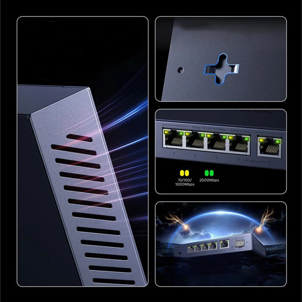 Mrežni prekidač UGREEN 35048EU, 5 x RJ45, Siva