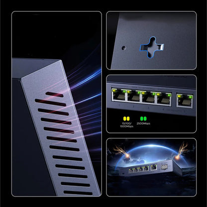 Mrežni prekidač UGREEN 35048EU, 5 x RJ45, Siva