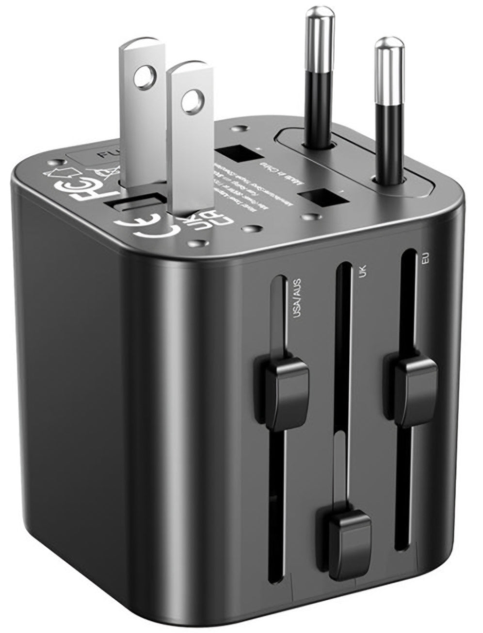 Adaptor mreže XO Design WL28 Travel US / UK / AU / CN / EU, Crni