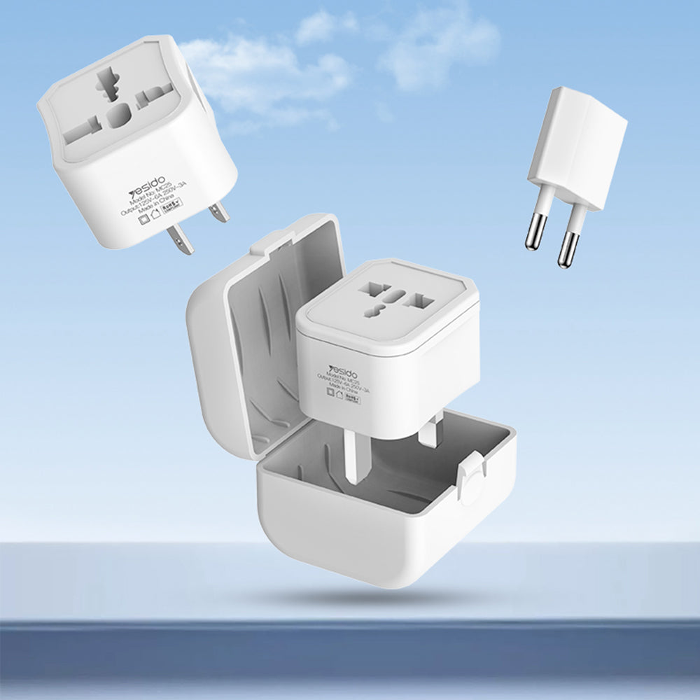 Adaptor mreže Yesido MC25 Travel CN/ US / EU / UK, Beli