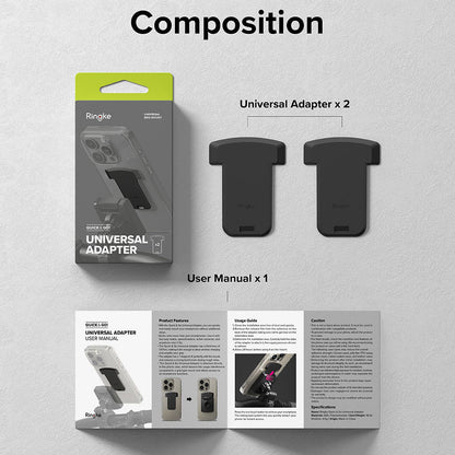 Adapter Telefon Ringke Quick & Go za Držač Bicikla, Set 2 komada, Crna