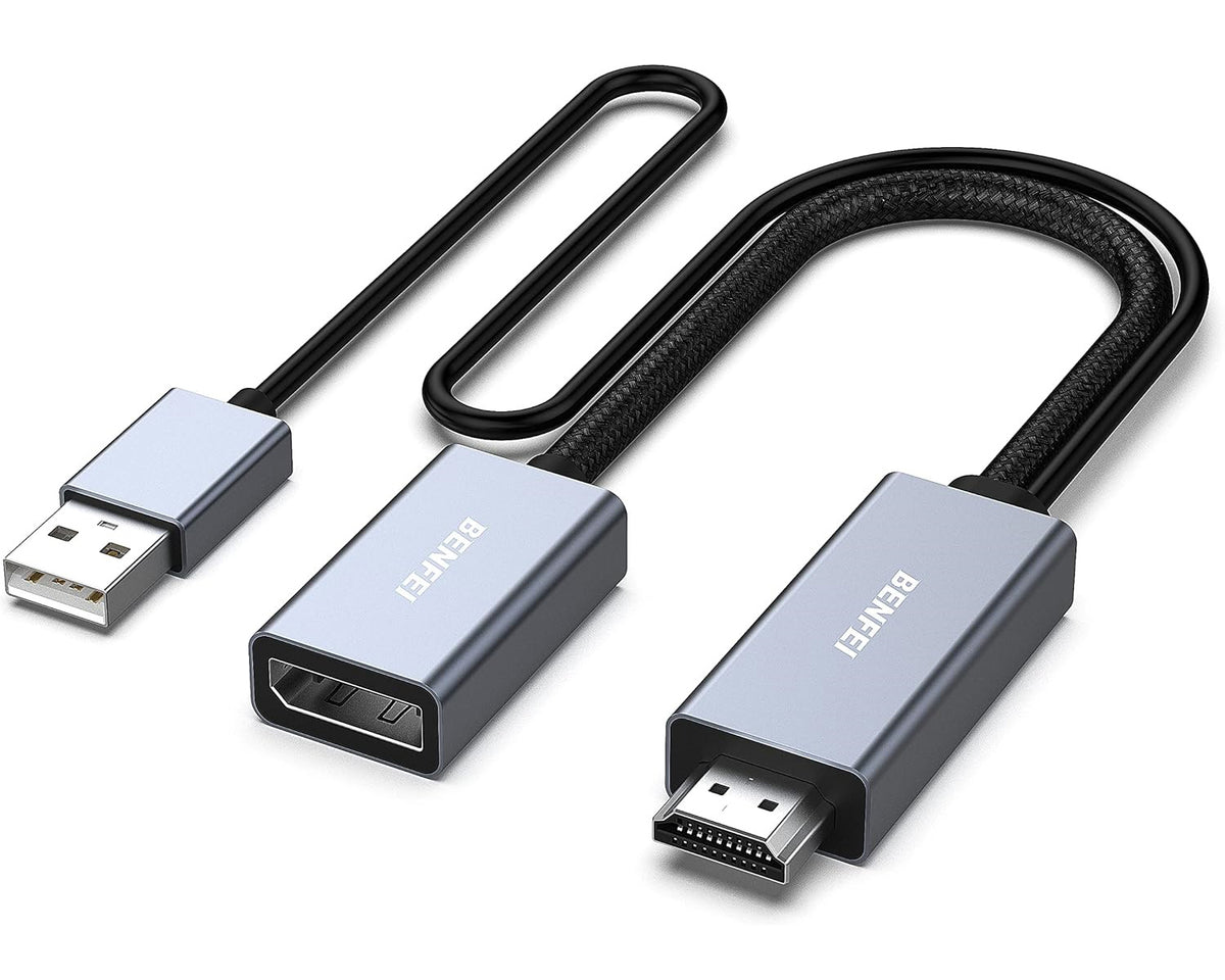 Video Adapter Benfei, HDMI - DisplayPort / USB, 4K, Siva