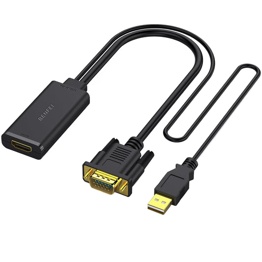 Video adapter Benfei, VGA / USB-A - HDMI, 1080P, Crna